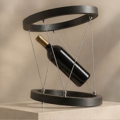 Botella Suspendida en Tensegridad · CONCEPTO
